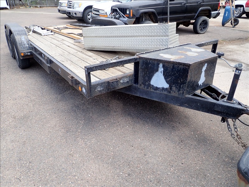 83"X16' T/A FLATBED CAR TRAILER, 9,000 LB WINCH, RAMPS ICS