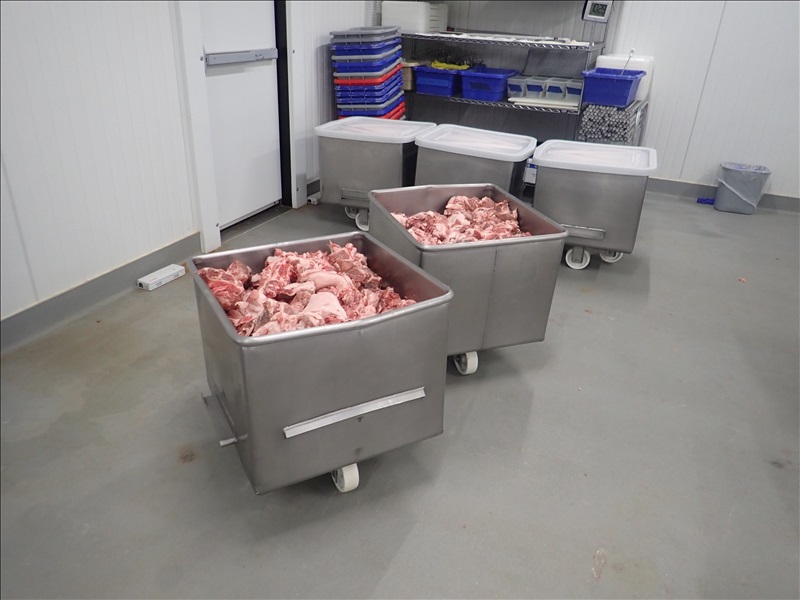 (19) S/S MEAT TUBS W/LIDS ARTISAN CURED MEATS ONLINE AUCTION