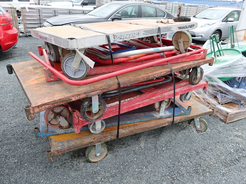 Lot Assorted Walk Behind Platform Trucks Marysville Tools Machine Shop Rolling Stock 8556