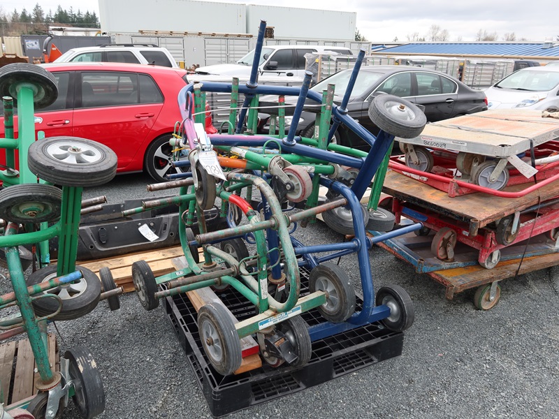 Lot Assorted Wire Reel Carts On This Pallet Marysville Tools Machine Shop Rolling Stock 0336