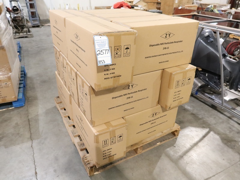LOT, (18) CASES OF ZY ZYB11 DISPOSABLE N95 PARTICULATE RESPIRATORS