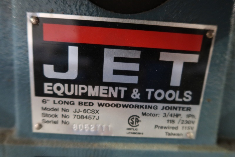 JET JJ6CSX MARYSVILLE TOOLS & EQUIPMENT ONLINE AUCTION James G