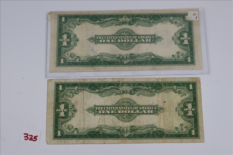 LOT, (2) 1923 $1 SILVER CERTIFICATES (LARGE BILLS) SERIAL NUMBERS ...