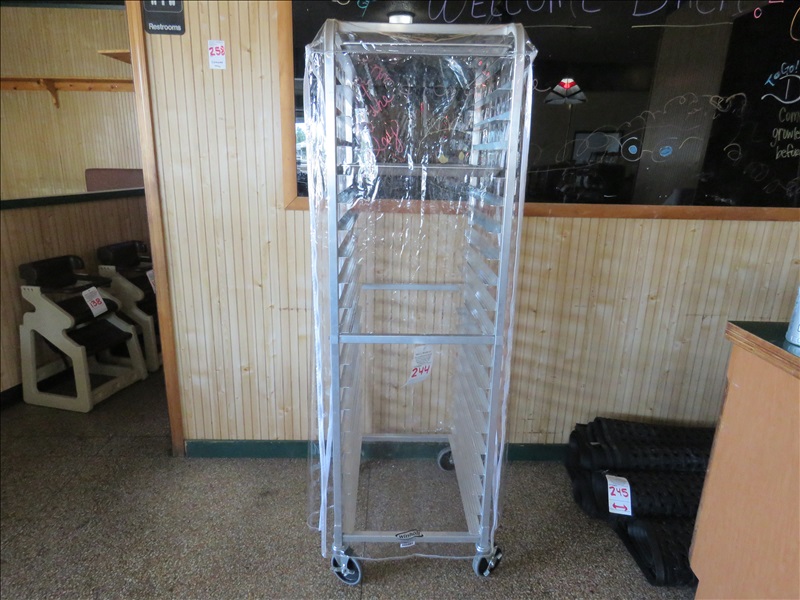 ALUMINUM SHEET PAN RACK W/COVER GALLOPING GERTIE'S BAR & GRILL