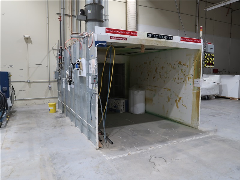 APPROX 125" X 192" SPRAY BOOTH, LIGHTS, ENMET AFP90 AIR FILTRATION