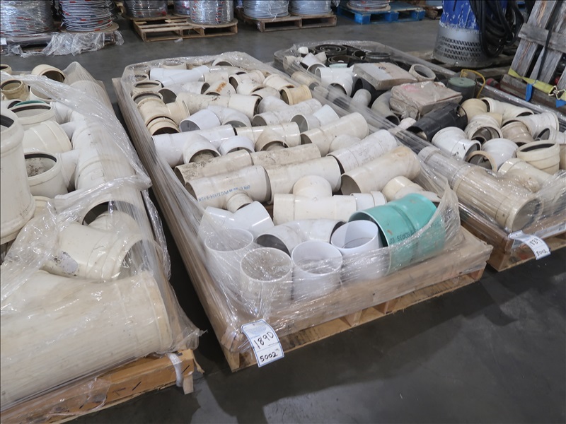 LOT, ASSORTED PVC PIPE JOINTS ON THIS PALLET (MUST TAKE PALLET