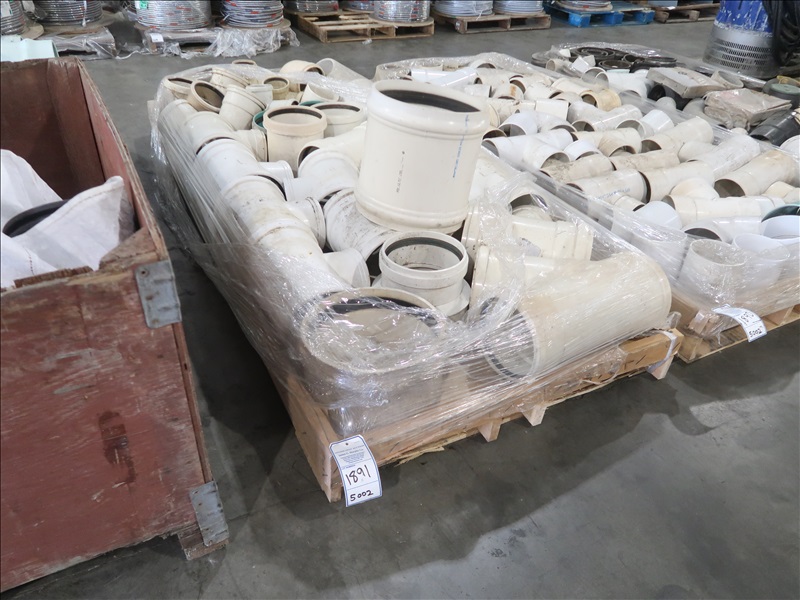 LOT, ASSORTED PVC PIPE JOINTS ON THIS PALLET (MUST TAKE PALLET