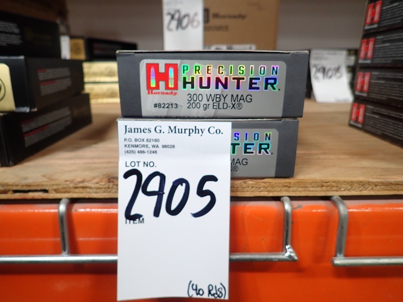 LOT, (40) ROUNDS OF HORNADY PRECISION HUNTER 300 WBY MAG 200 GR ELD X