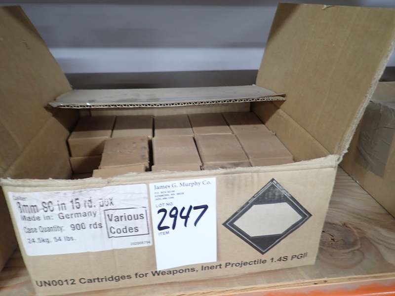 CASE OF (900) ROUNDS OF SURPLUS GERMAN MILITARY 8MM MAUSER CORROSIVE