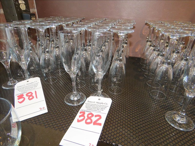 LOT, (20) CHAMPAGNE FLUTES PALACE BALLROOM ONLINE AUCTION James G