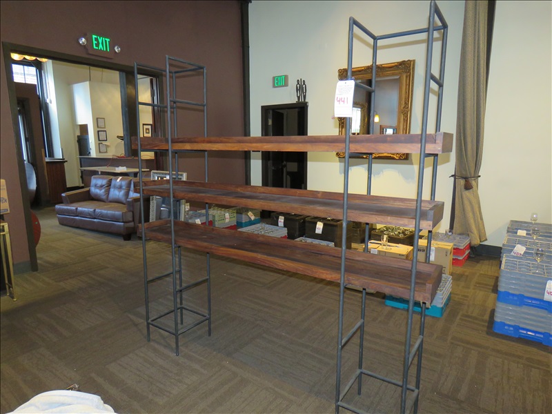 7' DECORATIVE WROUGHT IRON & WOOD SHELF UNIT PALACE BALLROOM ONLINE
