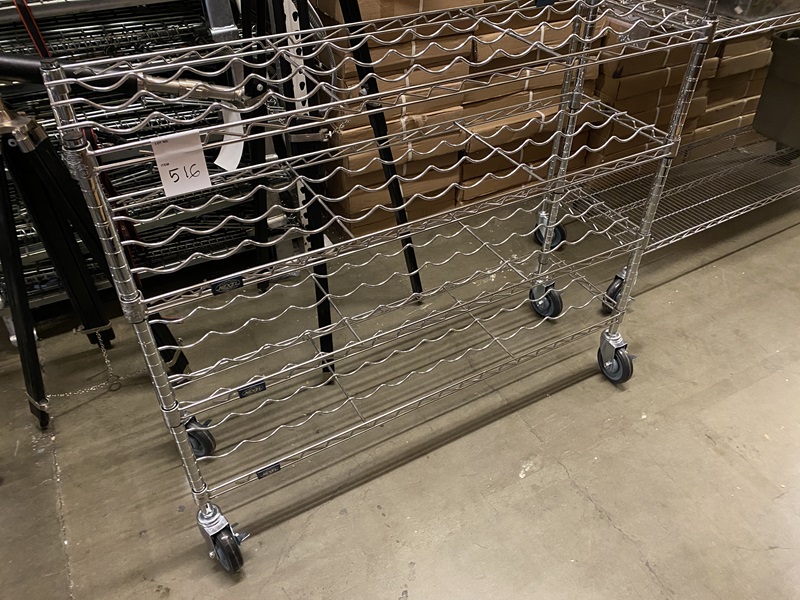 Wine wire rack on 5 inch casters (hold 52 bottles) Approx. 48 x 14 x 40 SAVY BOAT ONLINE
