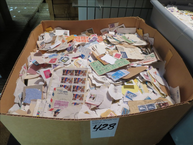 LOT, ASSORTED BULK CANCELLED STAMPS IN THIS TUB STAMP & COIN PLACE ONLINE AUCTION James G