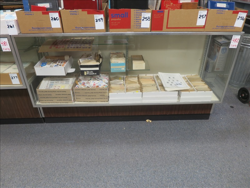 APPROX 70"W LIGHTED DISPLAY CASE (REMOVAL IS FRIDAY, MARCH 18TH, 8 AM 1 PM) STAMP & COIN